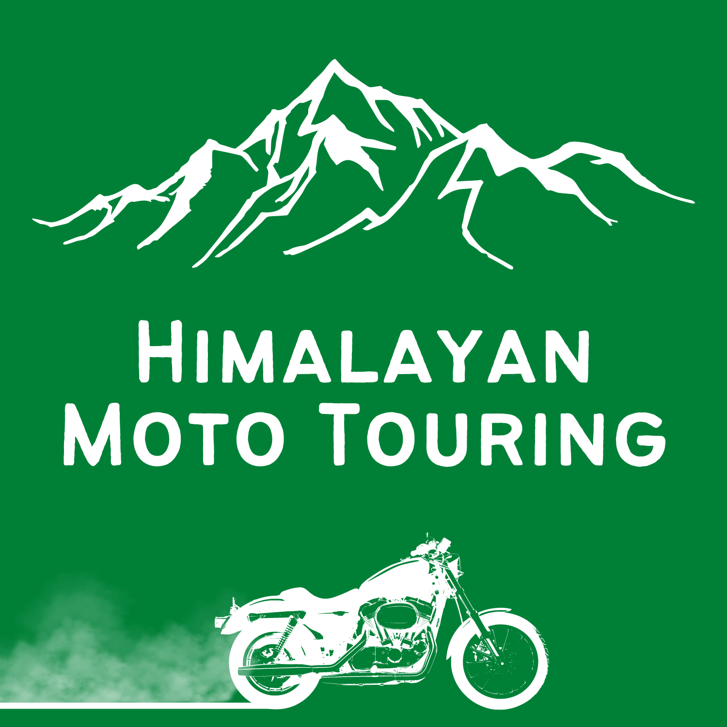 A logo showing a bike underneath a mountain