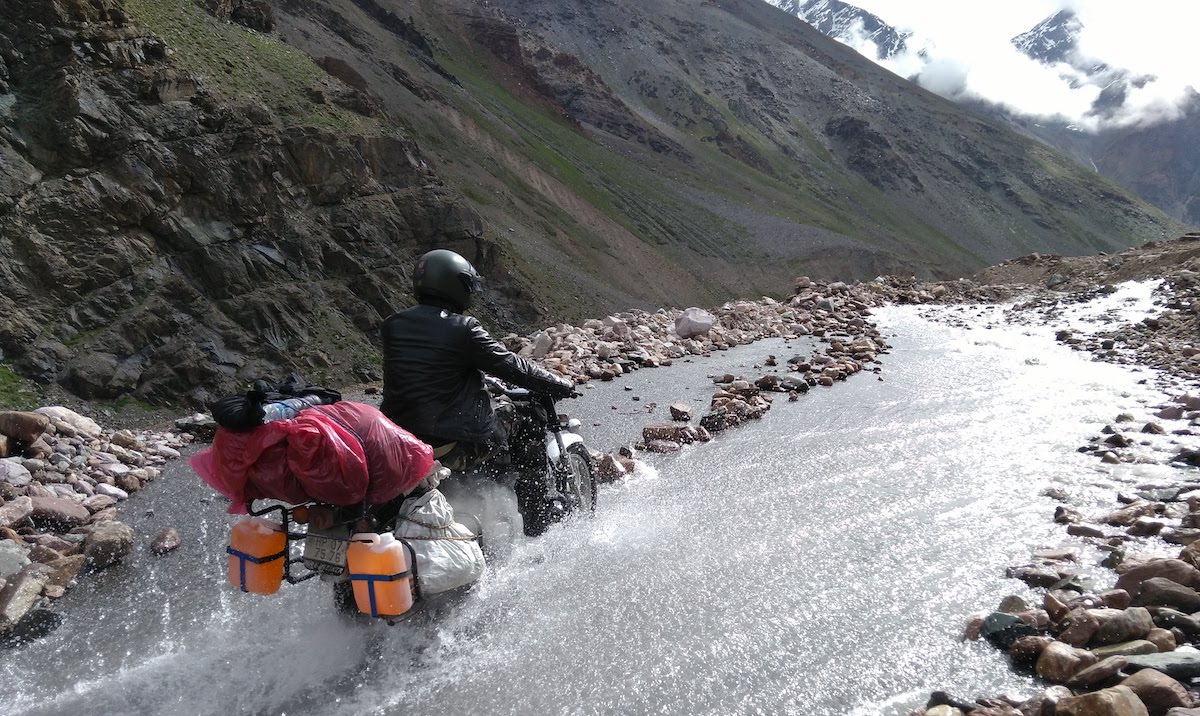 River rafting on a bike